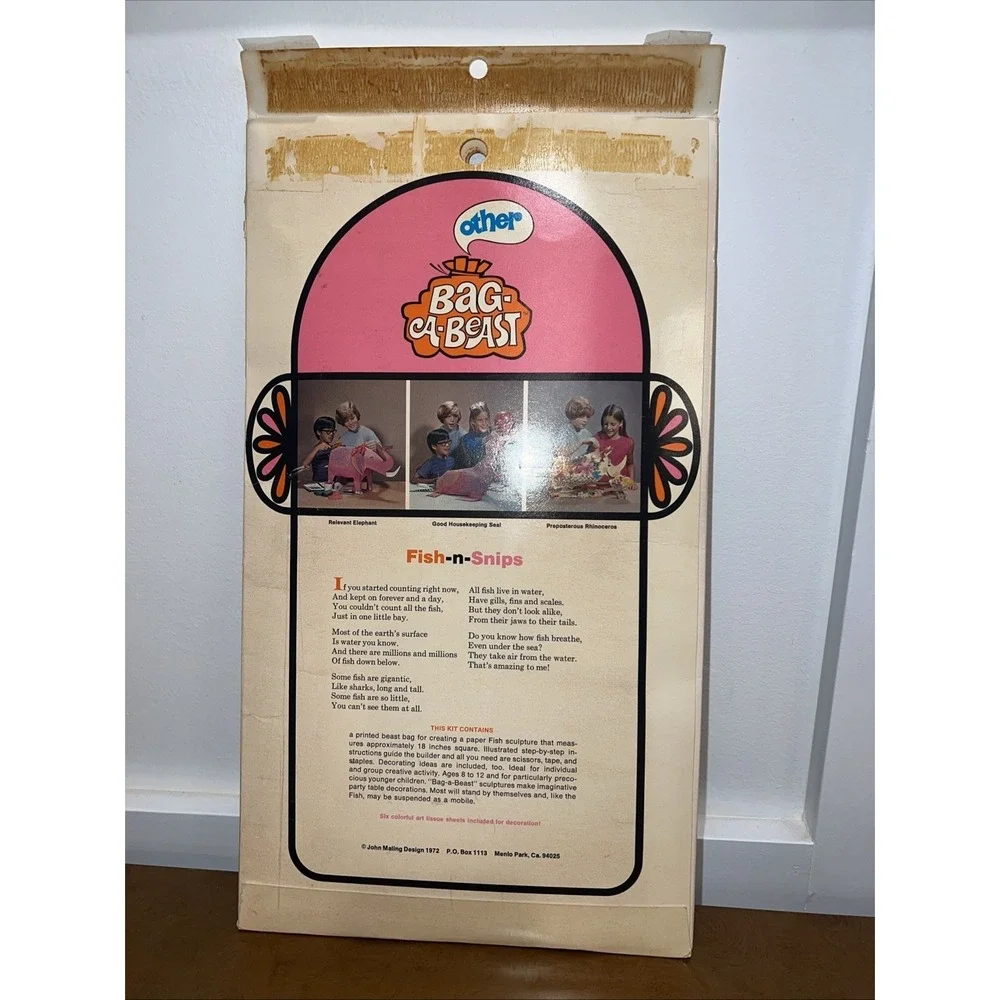 Vintage NIB Bag-a-beast Fish-n-snips Create Your Own Piñata Kit 1972